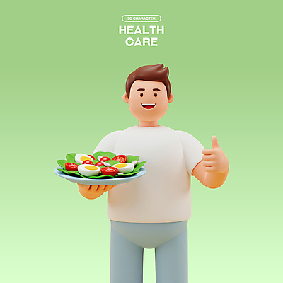 PSD 편집이미지 접시 남자 다이어트 토마토 3D캐릭터 한명 미소 들기 성인 초록색 3D 건강관리 샐러드 양상추 따봉 삶은계란 건강식 성인남자한명만 식단관리 편집3D 캐릭터 1 식기 음식 컬러 채소 모션 표정 건강 관리 사람 계란 최고 계란요리 디지털합성 남자한명만 성인남자만 파일형식