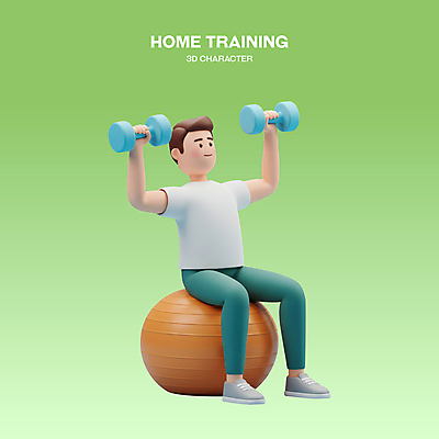 전신 PSD 편집이미지 남자 다이어트 3D캐릭터 한명 미소 들기 앉기 성인 초록색 운동복 3D 건강관리 아령 짐볼 성인남자한명만 홈트레이닝 편집3D 캐릭터 1 옷 컬러 모션 표정 건강 관리 사람 운동 디지털합성 남자한명만 성인남자만 파일형식