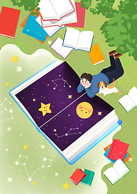 전신 PSD 나무 남자 별 엎드리기 일러스트 동화 한명 미소 잔디 성인 독서 우주 턱괴기 별자리 펼침 달 강아지 즐거움 상상력 창의력 책더미 성인남자한명만 국내일러스트 자연요소 식물 1 감정 모션 표정 사람 책 반려동물 개 무더기 남자한명만 성인남자만 파일형식