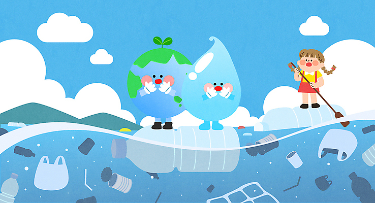 전신 구름 여자 어린이 바다 일러스트 하늘 산 한명 소녀 자연보호 놀람 물방울 잡기 절약 수면 떠있는 쓰레기 노 페트병 수질오염 쓰레기봉투 물방울캐릭터 세계물의날 수자원 소녀한명만 해양쓰레기 국내일러스트 일러캐릭터 지구캐릭터 AI파일 자연요소 캐릭터 1 감정 지구 컨셉 모션 자연 봉투 표정 사람 물 환경오염 보호 선박 병_담는 여자한명만 소녀만 파일형식 벡터 법정기념일