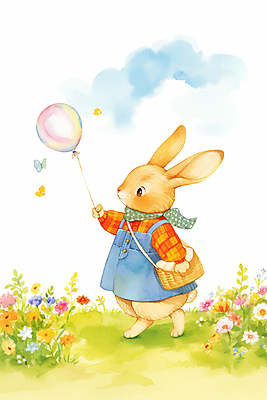 JPG 전신 동물 한마리 나비 꽃밭 가방 일러스트 자연 동화 밝음 잔디 사람없음 햇빛 귀여움 스카프 잡기 토끼캐릭터 힐링 풍선 봄소풍 국내일러스트 AI일러스트 AI콘텐츠 식물 1 잡화 꽃 동물캐릭터 곤충 컨셉 모션 태양 소풍 목도리 봄 토끼 생태계 파일형식