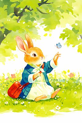 JPG 전신 나무 동물 한마리 응시 나비 꽃밭 가방 일러스트 자연 동화 밝음 앉기 잔디 사람없음 햇빛 귀여움 스카프 토끼캐릭터 힐링 손뻗기 봄소풍 국내일러스트 AI일러스트 AI콘텐츠 식물 1 시선 잡화 꽃 동물캐릭터 곤충 컨셉 모션 태양 소풍 목도리 봄 토끼 생태계 파일형식