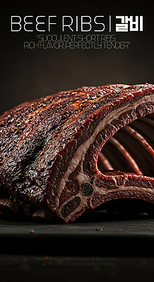 PSD 편집이미지 식재료 생고기 사람없음 신선 고급 갈비 한우 소갈비 이미지편집 컨셉 육류 소고기 파일형식