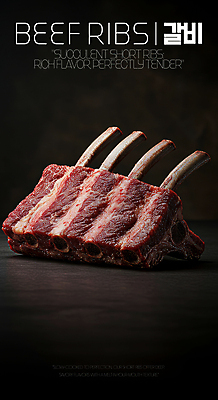 PSD 편집이미지 식재료 생고기 사람없음 신선 고급 갈비 한우 마블링 소갈비 이미지편집 컨셉 육류 소고기 파일형식
