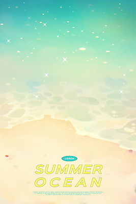 PSD 물결 일러스트 자연 해변 사람없음 반짝임 여름풍경 시원함 에메랄드색 청량 국내일러스트 바다 컬러 모션 풍경 생태계 파일형식 여름_계절