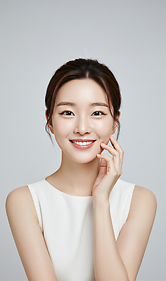 JPG 편집이미지 여자 한명 미소 상반신 성인 뷰티 만지기 피부관리 스킨케어 청순 의료성형뷰티 성인여자한명만 편집실사 AI인물포토 AI콘텐츠 1 컨셉 모션 표정 사람 CG 여자한명만 성인여자만 파일형식 AI포토