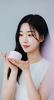 JPG 편집이미지 여자 한명 미소 들기 상반신 성인 뷰티 화장품 피부관리 스킨케어 수분크림 청순 의료성형뷰티 성인여자한명만 편집실사 AI인물포토 AI콘텐츠 1 컨셉 모션 표정 사람 CG 여자한명만 성인여자만 파일형식 AI포토