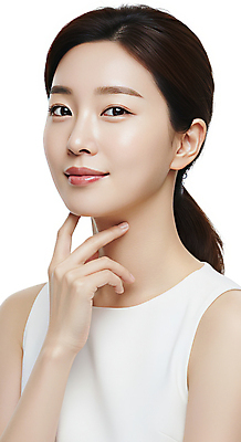 JPG 편집이미지 여자 한명 미소 상반신 성인 뷰티 만지기 피부관리 스킨케어 청순 의료성형뷰티 성인여자한명만 편집실사 AI인물포토 AI콘텐츠 1 컨셉 모션 표정 사람 CG 여자한명만 성인여자만 파일형식 AI포토