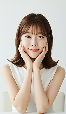 JPG 편집이미지 여자 한명 미소 상반신 성인 뷰티 턱괴기 피부관리 스킨케어 꽃받침 청순 의료성형뷰티 성인여자한명만 편집실사 AI인물포토 AI콘텐츠 1 컨셉 모션 표정 사람 손짓 CG 여자한명만 성인여자만 파일형식 AI포토