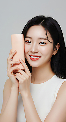 JPG 편집이미지 여자 한명 미소 들기 상반신 성인 뷰티 화장품 크림 피부관리 스킨케어 청순 튜브용기 의료성형뷰티 성인여자한명만 편집실사 IC뷰티큐레이션 AI인물포토 AI콘텐츠 1 컨셉 모션 표정 사람 용기_그릇 CG 여자한명만 성인여자만 파일형식 AI포토