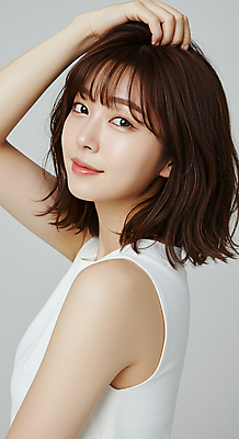 JPG 편집이미지 여자 한명 미소 상반신 성인 뷰티 손들기 피부관리 머리손질 스킨케어 청순 의료성형뷰티 성인여자한명만 편집실사 IC뷰티큐레이션 AI인물포토 AI콘텐츠 1 컨셉 모션 표정 사람 CG 여자한명만 성인여자만 파일형식 AI포토