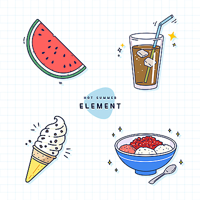 그릇 스티커 일러스트 디저트 잔 수박 빨대 사람없음 여름 반짝임 세트 숟가락 팥빙수 콘아이스크림 소프트아이스크림 냉음료 아이스아메리카노 엘리먼트 국내일러스트 AI파일 식기 계절 음료 음식 과일 모션 아이스크림 수저 빙수 아메리카노 아이스커피 파일형식 벡터