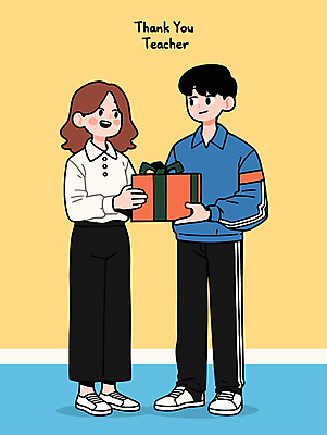 전신 학생 여자 남자 일러스트 학교 청소년 미소 들기 성인 두명 선물상자 교사 축하 스승의날 주기 감사 체육복 가정의달 국내일러스트 AI파일 직업 교육 기념일 감정 컨셉 모션 표정 선물 사람 운동복 상자 5월 체육 파일형식 벡터