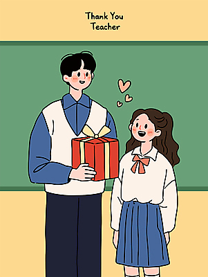 학생 여자 남자 교복 일러스트 교실 청소년 미소 성인 두명 선물상자 교사 칠판 하트 축하 스승의날 감사 가정의달 국내일러스트 AI파일 모양 직업 옷 교육 기념일 감정 컨셉 학교 표정 선물 사람 상자 5월 파일형식 벡터