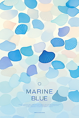 PSD 파도 하늘색 백그라운드 패턴 일러스트 수채화 사람없음 여름 조개껍데기 국내일러스트 계절 바다 무늬 조개 파란색 파일형식