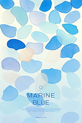 PSD 하늘색 백그라운드 패턴 일러스트 수채화 사람없음 여름 조개껍데기 국내일러스트 계절 무늬 조개 파란색 파일형식