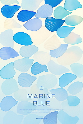 PSD 하늘색 백그라운드 패턴 일러스트 수채화 사람없음 여름 조개껍데기 국내일러스트 계절 무늬 조개 파란색 파일형식