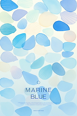 PSD 하늘색 백그라운드 패턴 일러스트 수채화 사람없음 여름 조개껍데기 국내일러스트 계절 무늬 조개 파란색 파일형식