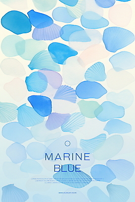 PSD 하늘색 백그라운드 패턴 일러스트 수채화 사람없음 여름 조개껍데기 국내일러스트 계절 무늬 조개 파란색 파일형식