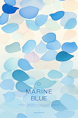 PSD 하늘색 백그라운드 패턴 일러스트 수채화 사람없음 여름 조개껍데기 국내일러스트 계절 무늬 조개 파란색 파일형식