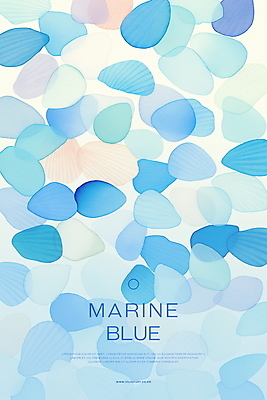 PSD 하늘색 백그라운드 패턴 일러스트 수채화 사람없음 여름 조개껍데기 국내일러스트 계절 무늬 조개 파란색 파일형식