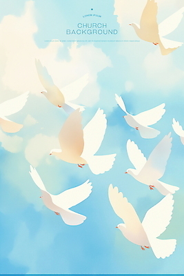 PSD 구름 기독교 하늘색 십자가 일러스트 하늘 사람없음 비행 비둘기 감성 새떼 국내일러스트 자연요소 종교 컨셉 조류 파란색 파일형식