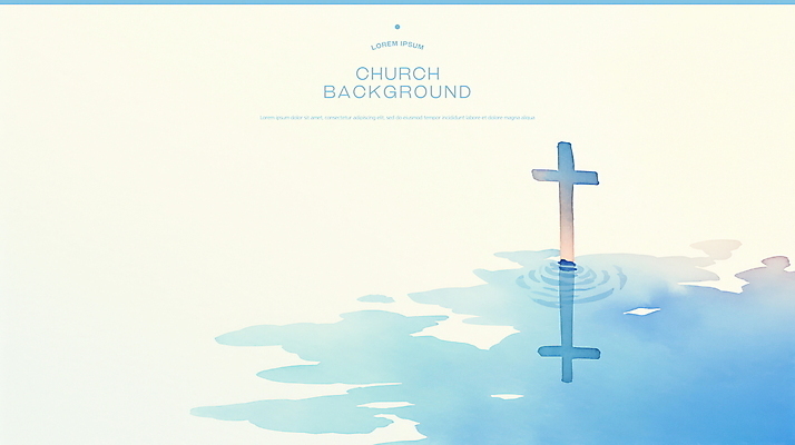 PSD 기독교 물결 하늘색 십자가 일러스트 사람없음 반사 평화 수면 감성 국내일러스트 종교 컨셉 물 파란색 파일형식