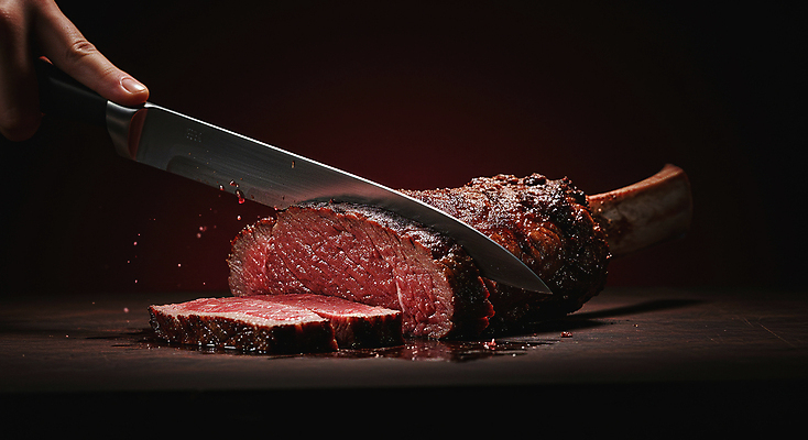 JPG 편집이미지 손 단면 스테이크 신체부위 어둠 소고기 칼 바비큐 자르기 편집실사 AI인물포토 AI콘텐츠 음식 모션 서양음식 육류 사람 CG 파일형식 AI포토