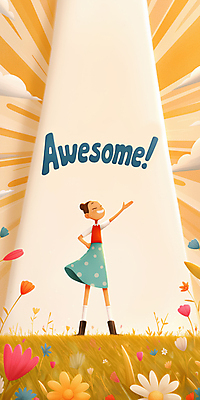 JPG 구름 여자 어린이 허리손 꽃밭 일러스트 한명 미소 소녀 잔디 빛 햇빛 노란색 손들기 희망 기쁨 꿈 긍정 활기 소녀한명만 국내일러스트 AI일러스트 AI콘텐츠 자연요소 식물 1 꽃 감정 컬러 포즈 컨셉 모션 표정 사람 태양 여자한명만 소녀만 파일형식