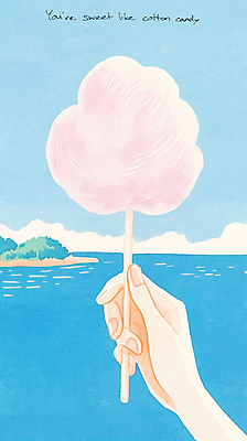 JPG 구름 손 바다 분홍색 일러스트 하늘 바람 들기 신체부위 파란색 달콤 솜사탕 국내일러스트 AI일러스트 AI콘텐츠 자연요소 컬러 모션 날씨 디저트 사람 맛 파일형식