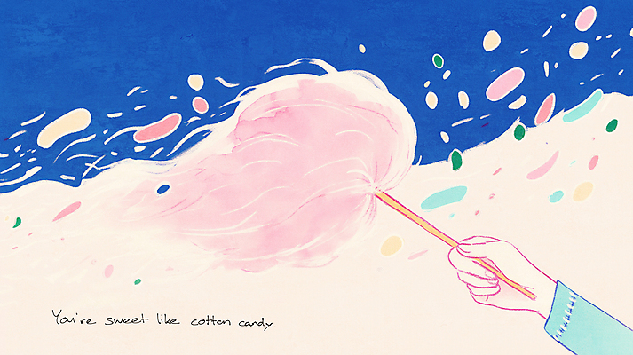 JPG 구름 손 분홍색 일러스트 하늘 바람 들기 신체부위 파란색 달콤 솜사탕 국내일러스트 AI일러스트 AI콘텐츠 자연요소 컬러 모션 날씨 디저트 사람 맛 파일형식