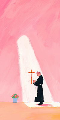 JPG 전신 노년 남자 꽃 화분 분홍색 십자가 일러스트 실내 한명 햇빛 성당 평화 고요 천주교 기도 감성 신부복 신부님 노인남자한명만 국내일러스트 AI일러스트 AI콘텐츠 식물 1 종교 컬러 컨셉 종교건축 사람 성인 내부 태양 남자한명만 노인남자만 파일형식