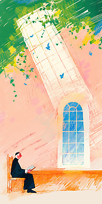 JPG 전신 노년 남자 의자 일러스트 실내 한명 앉기 햇빛 성당 평화 성경 고요 천주교 풀 감성 신부복 신부님 노인남자한명만 국내일러스트 AI일러스트 AI콘텐츠 식물 1 종교 가구 컨셉 종교용품 종교건축 모션 사람 성인 내부 태양 남자한명만 노인남자만 파일형식