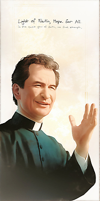 JPG 남자 중년 일러스트 한명 미소 상반신 손들기 믿음 천주교 성직자 사제 사제복 신부복 신부님 중년남자한명만 국내일러스트 AI일러스트 AI콘텐츠 1 감정 종교 모션 표정 사람 성인 남자한명만 중년남자만 파일형식