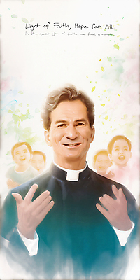 JPG 남자 어린이 중년 일러스트 미소 소년 여러명 상반신 손들기 믿음 천주교 성직자 사제 사제복 신부복 신부님 남자만 국내일러스트 AI일러스트 AI콘텐츠 감정 종교 다수 모션 표정 사람 성인 파일형식