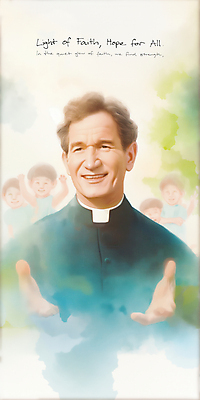 JPG 남자 어린이 중년 일러스트 미소 소년 여러명 상반신 손들기 믿음 천주교 성직자 사제 사제복 신부복 신부님 남자만 국내일러스트 AI일러스트 AI콘텐츠 감정 종교 다수 모션 표정 사람 성인 파일형식