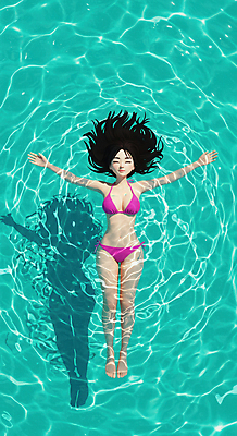 JPG 전신 편집이미지 여자 여유 물결 팔벌리기 휴가 휴식 수영장 그림자 한명 성인 여름 파란색 비키니 햇빛 수면 떠있는 성인여자한명만 편집3D AI컴퓨터그래픽 AI콘텐츠 1 계절 수영복 감정 컬러 컨셉 모션 사람 물 태양 3D 여자한명만 성인여자만 파일형식