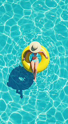 JPG 전신 편집이미지 여자 여유 물결 휴가 휴식 수영장 그림자 한명 성인 여름 파란색 비키니 햇빛 수면 떠있는 편안함 튜브 챙모자 성인여자한명만 편집3D AI컴퓨터그래픽 AI콘텐츠 모자_잡화 1 계절 수영복 감정 컬러 컨셉 모션 사람 물 태양 3D 감각 여자한명만 성인여자만 파일형식