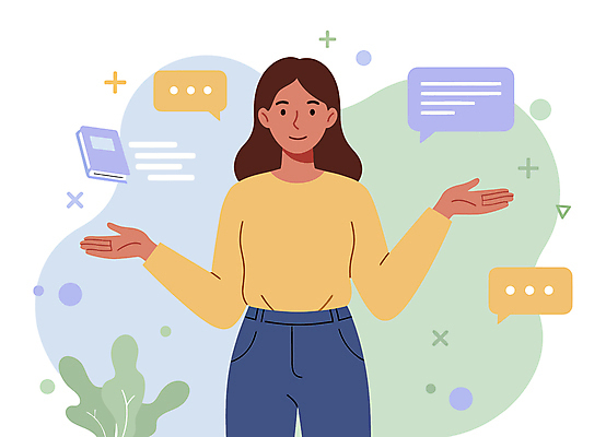 여자 대학생 말풍선 잎 일러스트 설명 한명 미소 성인 책 스마트폰 손들기 캠퍼스라이프 활기 성인여자한명만 국내일러스트 AI파일 식물 1 학생 라이프스타일 컨셉 모션 표정 사람 핸드폰 스마트기기 여자한명만 성인여자만 파일형식 벡터