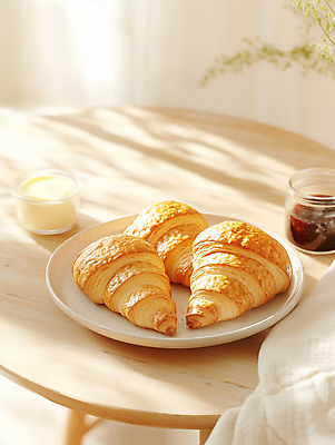 JPG 편집이미지 화초 탁자 디저트 따뜻함 사람없음 햇빛 갈색 카페 빵집 식탁보 아침식사 잼 크루아상 브런치 페스츄리 연유 편집실사 AI포토 AI콘텐츠 식물 음식 빵 컬러 가구 식재료 태양 상점 식사 소스_음식 CG 파일형식