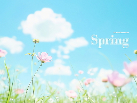 PSD 구름 하늘색 꽃밭 일러스트 자연 하늘 잔디 사람없음 맑음 봄풍경 화창 국내일러스트 자연요소 식물 꽃 날씨 풍경 파란색 봄 생태계 파일형식