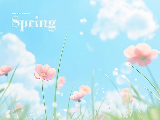 PSD 구름 하늘색 꽃밭 일러스트 자연 하늘 잔디 사람없음 맑음 봄풍경 물방울 비눗방울 화창 국내일러스트 자연요소 식물 꽃 날씨 풍경 파란색 봄 생태계 파일형식
