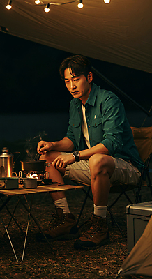 JPG 전신 편집이미지 남자 탁자 휴식 텐트 요리 한명 들기 앉기 성인 어둠 캠핑 잡기 냄비 야간 버너 힐링 알전구 의료성형뷰티 성인남자한명만 캠핑의자 편집실사 AI인물포토 AI콘텐츠 자연요소 1 가구 컨셉 의자 전구 모션 레저 캠핑도구 사람 솥 CG 남자한명만 성인남자만 파일형식 AI포토