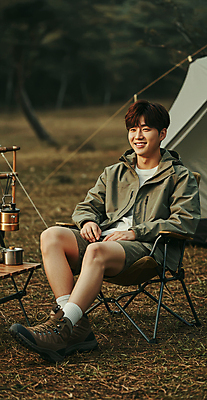 JPG 전신 편집이미지 남자 여유 자연 탁자 휴식 텐트 한명 미소 앉기 성인 컵 캠핑 힐링 의료성형뷰티 성인남자한명만 캠핑의자 편집실사 AI인물포토 AI콘텐츠 1 식기 감정 가구 컨셉 의자 모션 레저 표정 캠핑도구 사람 CG 생태계 남자한명만 성인남자만 파일형식 AI포토