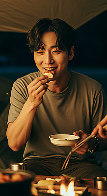 JPG 편집이미지 남자 여유 휴식 집게 텐트 육류 한명 미소 들기 앉기 상반신 성인 식사 어둠 캠핑 야간 바비큐 먹기 힐링 불판 고기구이 앞접시 의료성형뷰티 성인남자한명만 편집실사 AI인물포토 AI콘텐츠 자연요소 1 접시 감정 음식 컨셉 식재료 모션 레저 표정 캠핑도구 사람 구이 CG 남자한명만 성인남자만 파일형식 AI포토