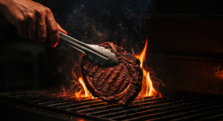 JPG 편집이미지 손 집게 스테이크 요리 신체부위 검은색 식사 어둠 소고기 잡기 그릴 바비큐 굽기 토마호크 편집실사 AI인물포토 AI콘텐츠 음식 컬러 모션 주방용품 서양음식 육류 사람 구이 CG 파일형식 AI포토