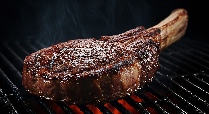 JPG 편집이미지 불꽃 스테이크 요리 사람없음 검은색 식사 어둠 소고기 그릴 바비큐 굽기 토마호크 편집실사 AI포토 AI콘텐츠 음식 컬러 주방용품 불 서양음식 육류 구이 CG 파일형식