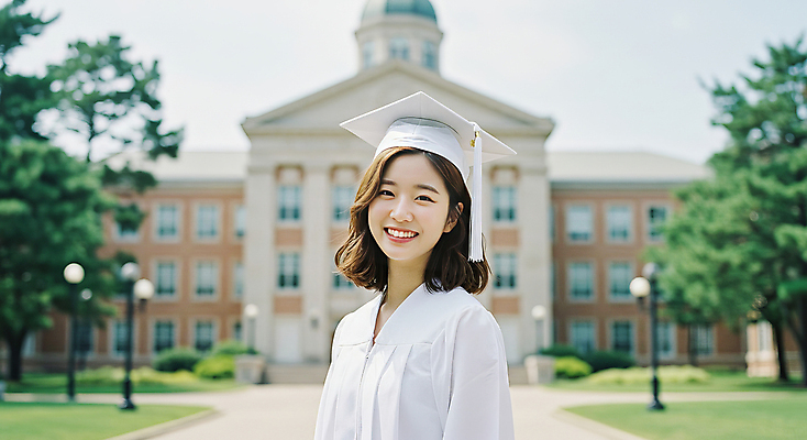 JPG 편집이미지 여자 학사모 성공 졸업식 졸업생 한명 미소 웃음 상반신 성인 야외 건물 청춘 햇빛 기쁨 흰색 졸업가운 대학교 졸업사진 기념사진 의료성형뷰티 성인여자한명만 편집실사 AI인물포토 AI콘텐츠 모자_잡화 1 건축물 감정 컬러 컨셉 졸업 학교 표정 사람 태양 가운 CG 여자한명만 성인여자만 파일형식 AI포토
