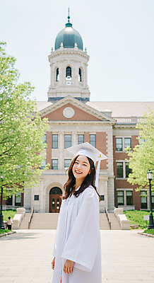 JPG 편집이미지 여자 학사모 성공 졸업식 졸업생 한명 미소 상반신 성인 야외 건물 청춘 햇빛 기쁨 흰색 졸업가운 대학교 졸업사진 기념사진 의료성형뷰티 성인여자한명만 편집실사 AI인물포토 AI콘텐츠 모자_잡화 1 건축물 감정 컬러 컨셉 졸업 학교 표정 사람 태양 가운 CG 여자한명만 성인여자만 파일형식 AI포토