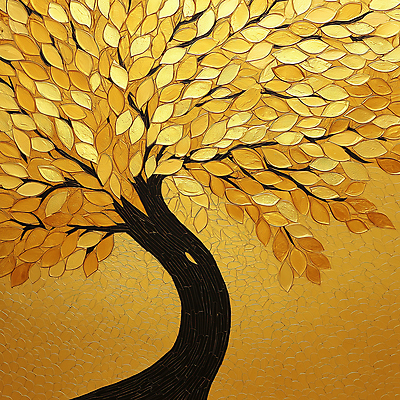 JPG 나무 편집이미지 자연 사람없음 금색 나뭇가지 그림 질감 작품 금전수 편집실사 식물 컬러 미술 CG 생태계 파일형식